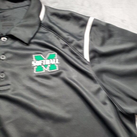 Nike Dri-Fit Performance Polo Marshall Softball Logo Gray Shirt Men Sz XL - Picture 5 of 12